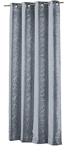 Brandsseller Ösenschal Dekovorhang mit 8 Ösen Seidenglanzoptik -Vorhang Gardine in 4 (135 x 245 cm, Grau) von Brandsseller