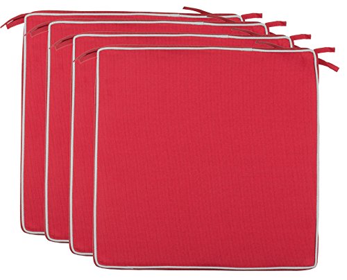 Brandsseller Outdoor Sitzkissen Kissen Dekokissen - Schmutz- und Wasserabweisend - 220 gr. Füllung - Größe: 40 x 40 x 4 cm (4er-Vorteilspack, Rot - strukturiert) von Brandsseller