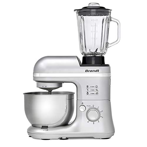 Brandt km650bs - Multifunktionsroboter - Schüssel 4L, Mixer 1.5L - 6 Speed ??+ Puls - 650W - Schneebesen, Schlagzeuger, Petrin von Brandt