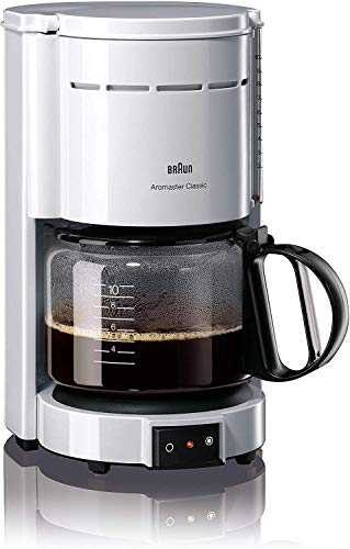 Braun Household Kaffeemaschine KF 47 WH - Filterkaffeemaschine mit Glaskanne für klassischen Filterkaffee, Aromatischer Kaffee dank OptiBrew-System, Tropfstopp, Abschaltautomatik, Weiß von Braun Household