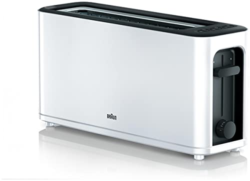 Braun Household HT3100WH Toaster, 1 Schlitz mit 7 Bräunungsstufen, 1000 W, Weiß von Braun Household