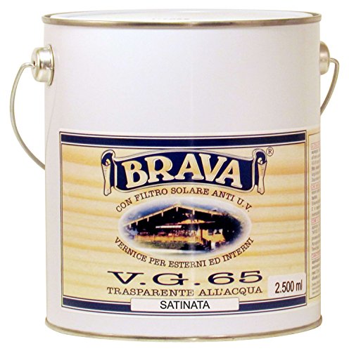 BRAVA 652S VG 65 Lack für Holz wasserfest Satin, farblos, 2500 ml von Brava