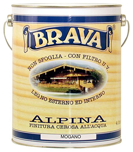 BRAVA alm4 Alpina Finish cerosa für Holz wasserfest, Mahagoni, 4000 ml von Brava