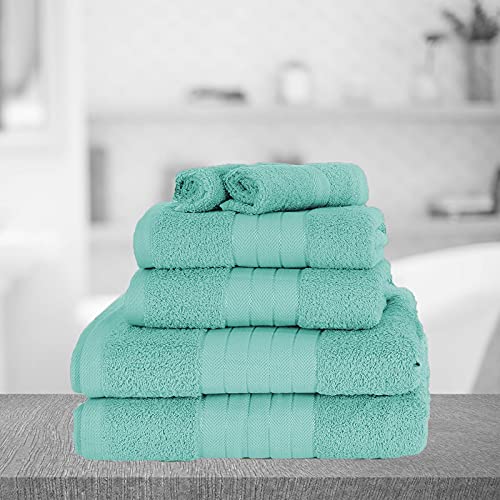 Brentfords Waschlappen, super saugfähig und schnell trocknend, 100% Baumwolle, hochwertig, 30 x 30 cm, 1 Towel Aquablau von Brentfords