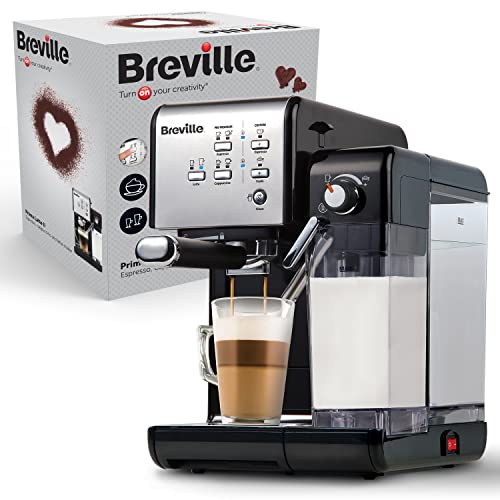 Breville Prima Latte II Siebträgermaschine | Espressomaschine/Kaffeemaschine für Milchkaffee und Cappuccino | Professionelle 19-Bar-Pumpe und Milchaufschäumer | Silber [VCF108X] von Breville