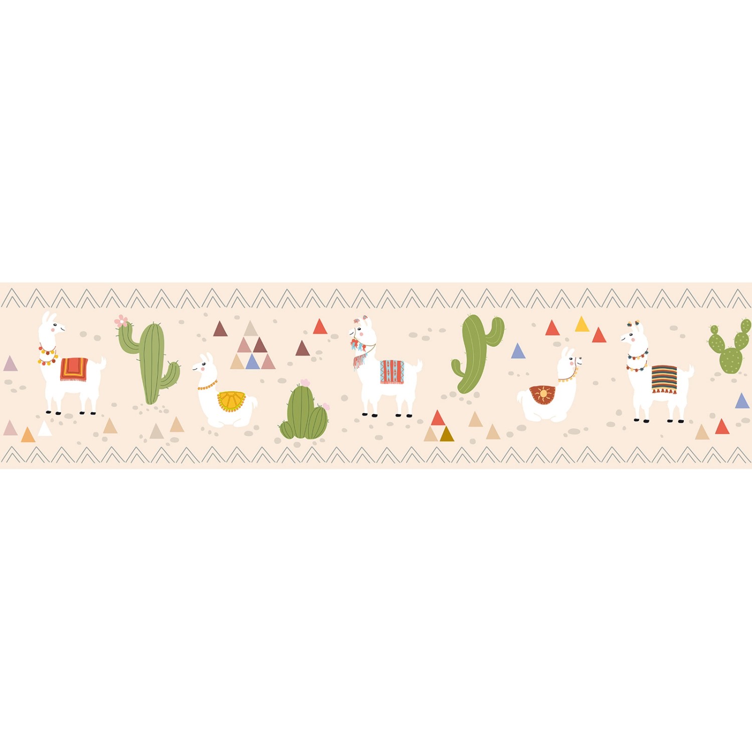 Bricoflor Lama Tapete für Kinder in Rosa Selbstklebende Bordüre Ideal für Kinderzimmer Kaktus Tapete aus Vlies für Jungen und Mädchen 30 von Bricoflor