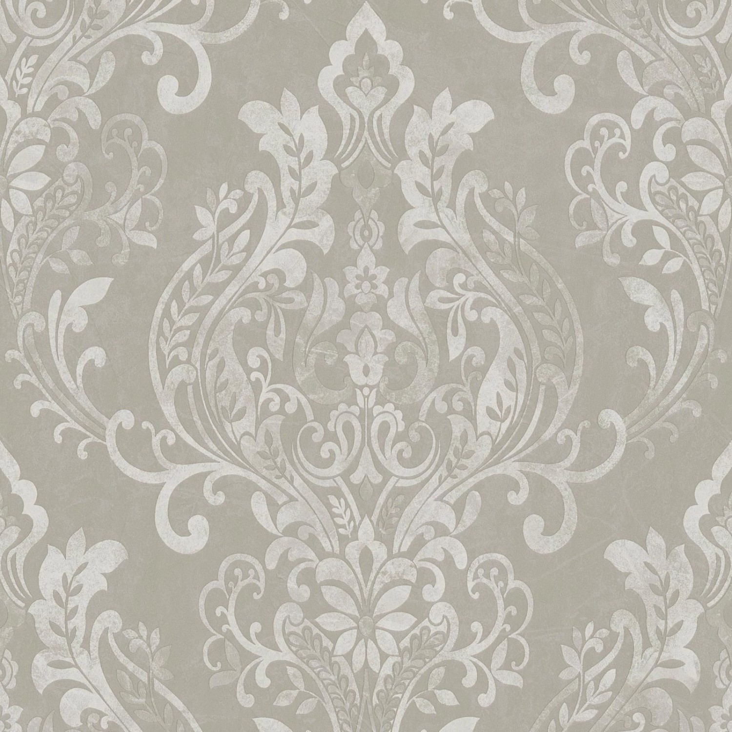 Bricoflor Ornament Tapete in Betonoptik Elegante Vliestapete mit Barock Muster auf Beton Vlies Betontapete mit Ornamenten in Grau Weiß für Wohnzimmer von Bricoflor