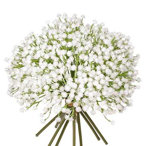 10 Stück Schleierkraut Künstliche Blumen Gypsophila Kunstblumen Wie Echt Kunstzweig Blumensträuße für Hochzeit Party Home Décor von Briful
