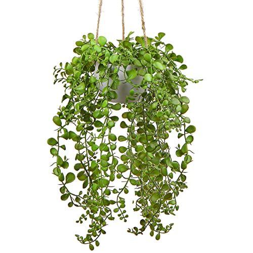 Briful Künstliche Pflanzen Ficus Pumila Hängepflanze Zimmer Wand Deko Aesthetic Kunstpflanze, Höhe 35.5 cm, in Hängeampel von Briful