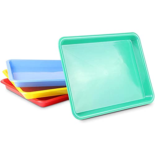 Kunststoff-Tabletts für Kinder, Kunst und Handwerk, 4 Farben (34 x 25,4 x 3 cm, 4 Stück) von Bright Creations