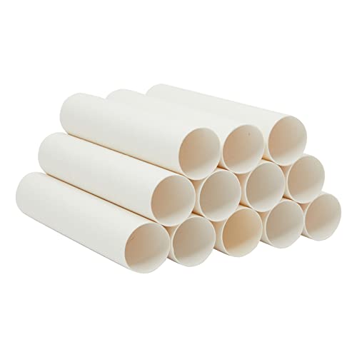 Lange Pappröhren, 12 Weiße Papprollen zum Basteln, Verpacken, Dekorieren, Modellbau, 20,3 cm Lang von Bright Creations