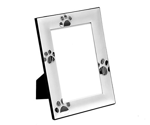 Brillibrum B-Ware Fotorahmen Hundetapsen Andenken Hund Bilderrahmen Hunde Andenken Fotorahmen Pfotenabdrücke Format 10x15cm Wunschgravur Rahmen mit Pfoten & Namensgravur (ohne Gravur, Variante 1) von Brillibrum