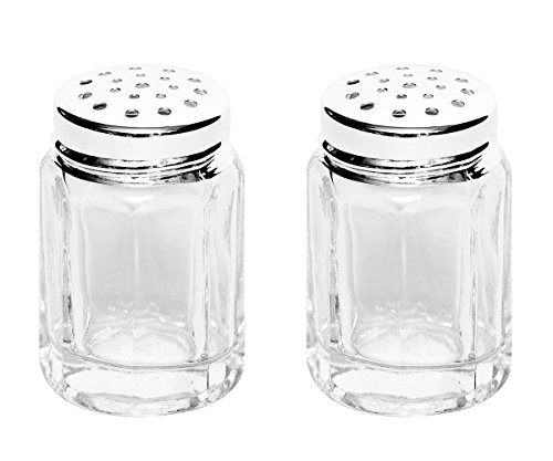 Brillibrum Design Mini Salzstreuer Kristallglas Streuer mit Feinsilber Ministreuer Handmade Streuer Set Salz & Pfefferstreuer (8-Eckig, 2 Streuer ohne Tablett) von Brillibrum