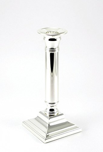 Brillibrum Design Kerzenleuchter 19 cm edel versilbert anlaufgeschützt Kerzenhalter Silber eckig modern für Stabkerzen Kerzenständer von Brillibrum