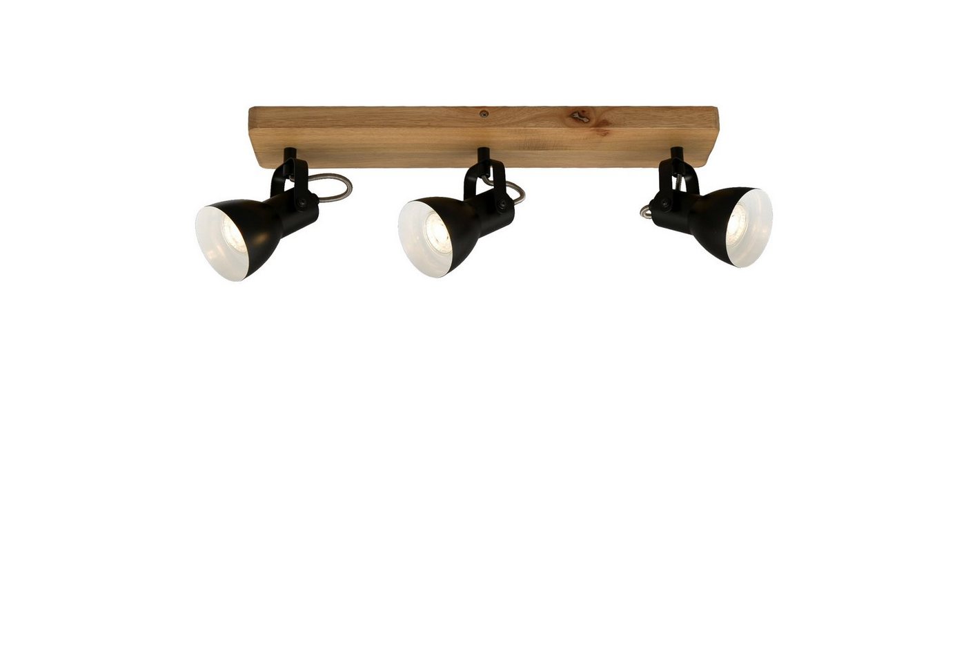 Briloner Leuchten LED Deckenspots 2902-035, schwenkbar, retro, Holz, ohne Leuchtmittel, Warmweiß, Deckenlampe, 48x10x13,5cm, Schwarz, max.35W, GU10, Wohnzimmer, Flur von Briloner Leuchten