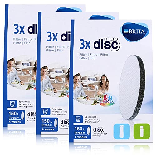 BRITA MicroDisc Wasserfilter 3stk. - Passend für BRITA fill&go Wasserfilter-Flaschen und BRITA fill&serve Wasserfilter-Karaffen (3er Pack) von Brita