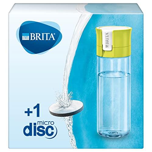 BRITA Wasserfilter-Flasche limone / Praktische Trinkflasche mit Wasserfilter für unterwegs aus BPA-freiem Kunststoff / Filtert beim Trinken / spülmaschinengeeignet, 7.5 x 7.5 x 22.0 cm von BRITA
