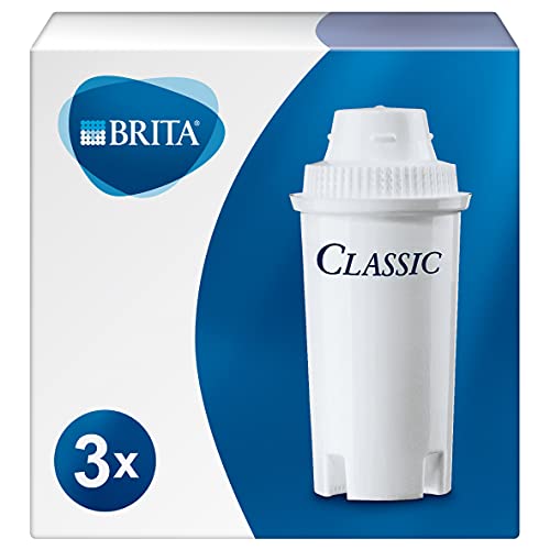 BRITA Filterkartuschen Classic 3er Pack - geeignet für ältere BRITA Wasserfilter zur Reduzierung von Kalk, Chlor & geschmacksstörenden Stoffen im Leitungswasser / schützt Küchengeräte vor Verkalkung von Brita