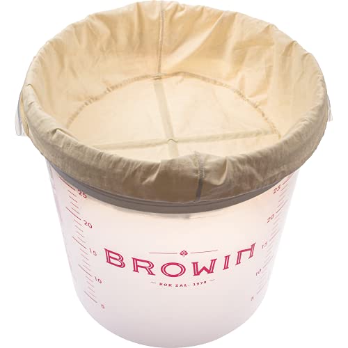 Browin 810 601 Filtrationsbeutel mit verstärktem Boden, mehrfach verwendbarer, natürlicher, Baumwollsack einem Boden, der mit Stäben verstärkt ist, für die Filtration von Likören - 10 L - robust von Browin