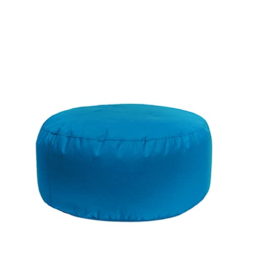 Bruni Pouf Sitzhocker L in Lichtblau – runder Sitzpouf, Indoor und Outdoor als Fußhocker, Yoga-Sitzkissen, Meditationskissen geeignet von Bruni