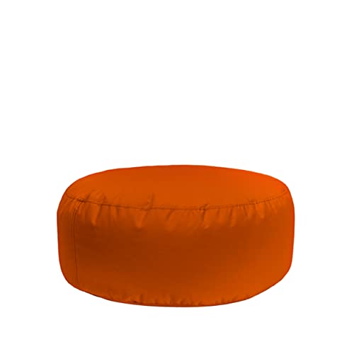 Bruni Pouf Sitzhocker M in Orange – runder Sitzpouf, Indoor und Outdoor als Fußhocker, Yoga-Sitzkissen, Meditationskissen geeignet von Bruni
