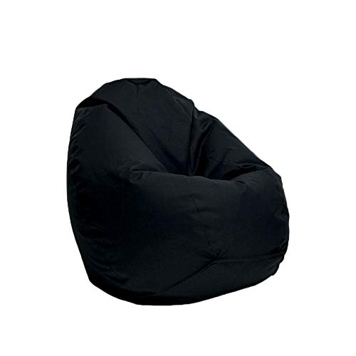 Bruni Sitzsack Classico L in Schwarz – XL Sitzsack mit Innensack zum Lesen, Abnehmbarer Bezug, lebensmittelechte EPS-Perlen als Bean-Bag-Füllung, aus Deutschland von Bruni