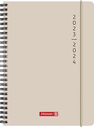 BRUNNEN Schülerkalender „Plain Cream“ 2023/2024 2 Seiten = 1 Woche A5 natur von Brunnen