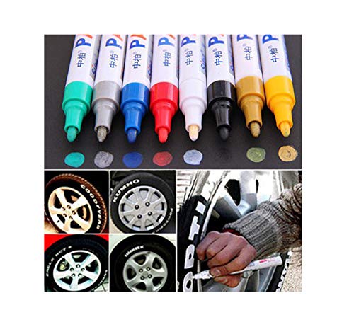 Brüssel08 1 Stück bunte Reifenmaler Marker Stifte Universal Wasserdicht Auto Reifen Reifen Profil Gummi Metall Permanent Paint Marker Stift Fit für Auto Motorrad Fahrrad Reifen Profil Gummi Metall rot von Brussels08