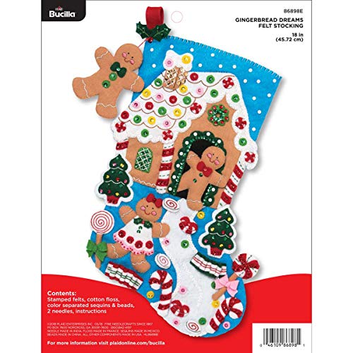 Bucilla 86898E Weihnachtsstrumpf-Filz-Applikation-Set, 45,7 cm von Bucilla