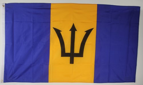 Buddel-Bini Flagge Fahne ca. 90x150 cm : Barbados Barbadosflagge Nationalflagge Nationalfahne von Buddel-Bini