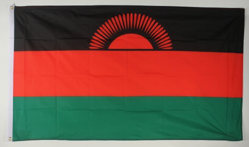 Buddel-Bini Flagge Fahne ca. 90x150 cm : Malawi Malawiflagge Nationalflagge Nationalfahne von Buddel-Bini