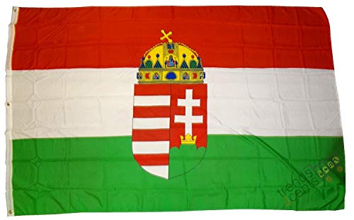 Buddel-Bini Flagge Fahne ca. 90x150 cm : Ungarn mit Wappen Emblem Ungarnfahne von Buddel-Bini