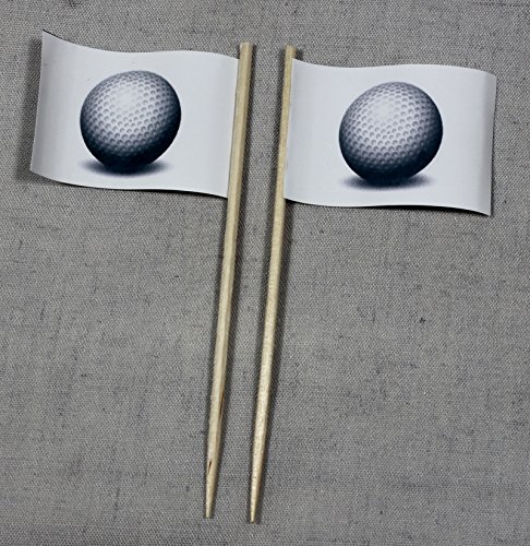 Golf Golfball Flaggen Picker Party Zahnstocher Papierfähnchen in Profiqualität 50 Stück Beutel Offsetdruck Riesenauswahl von Buddel-Bini