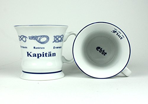 Kapitän Pott mit Seemannsknoten hoch Becher Tasse Kaffeebecher Teepott von Buddel-Bini
