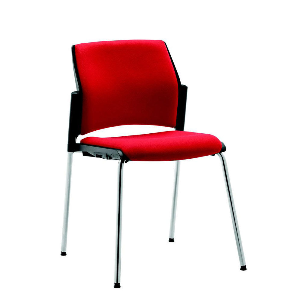 Besucherstuhl Stapelstuhl Kunststoff 4-Fuß PLUS 2 mit Sitz- & Rückenpolster - Höchste Qualität - Jetzt auf Rechnung kaufen von Büromöbel Plus