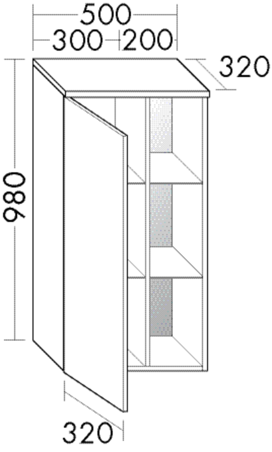 Burgbad Halbhochschrank Orell 980x500x320 Schilf Matt, UHUA050LF2651 UHUA050LF2651 von Burgbad