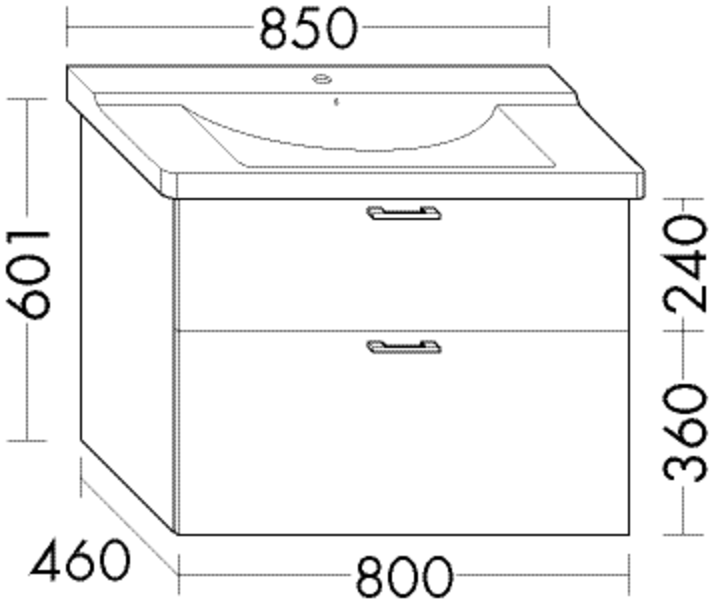 Burgbad Waschtisch-Unterschrank Sys30 PG2 601x800x460 Frassino Dekor Cappuccino, WVFL080F3163 WVFL080F3163 von Burgbad