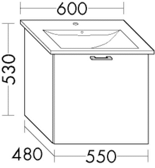 Burgbad Waschtischunterschrank Sys30 PG1 530x550x480 Tectona Dekor Zimt, WVFS055F3423 WVFS055F3423 von Burgbad