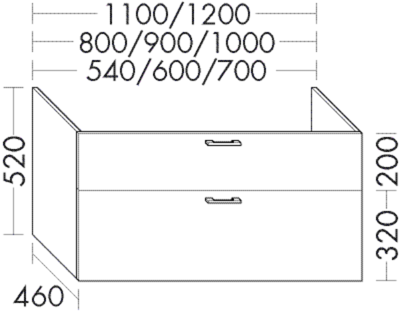 Burgbad Waschtischunterschrank Sys30 PG2 520x1200x460 Marone Dekor Trüffel Rahmen, WSDA120F2231 WSDA120F2231 von Burgbad