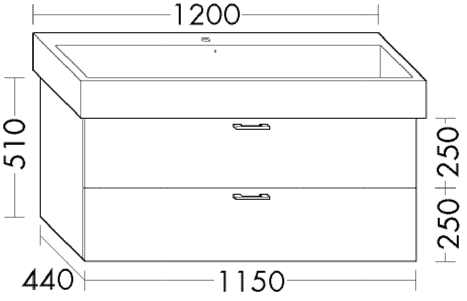 Burgbad Waschtischunterschrank Sys30 PG4 510x1150x440 Eiche Natur, WUJH115F3445 WUJH115F3445 von Burgbad