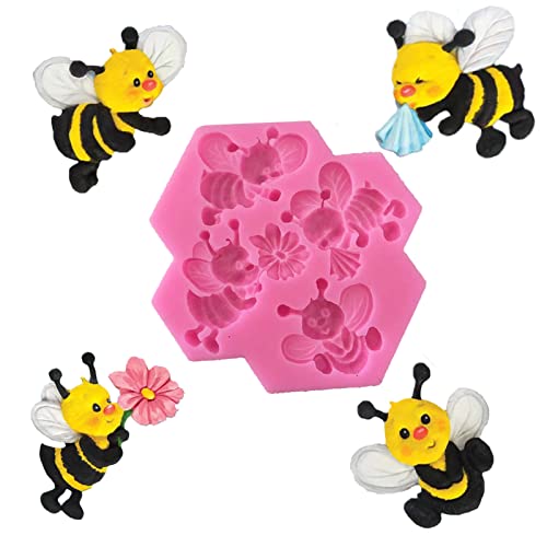 3D Bienen Silikonform, Insekt Fondant Formen, Bee Resin Molds, Insekt Fondant Tierformen Polymer Ton Bastelprojekt, für Geburtstagsparty Dekoration DIY Kuchendeckel von Bustlwor