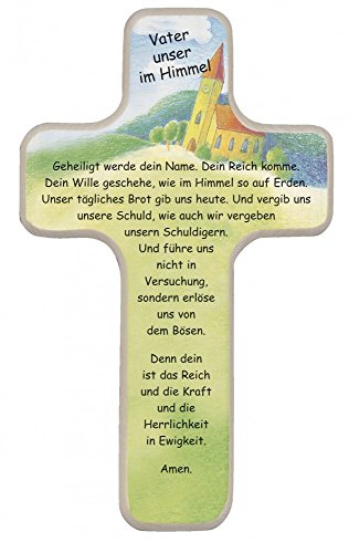 Kreuz für Kinder, Vater unser in den Himmeln, Wandkreuz aus Holz, 18 cm von Butzon & Bercker