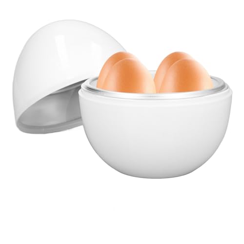 BuyWeek Eierkocher für 4 Eier, Eier Kocher Kapazität für 4 Eier, Mikrowellen Eierkocher Kompaktes Design Eierform Eiermacher von BuyWeek