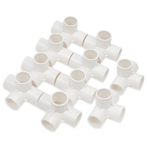 Bwintech 10 Pcs 20MM (1/2") 4 Way Kubisches Tee Steckverbinder PVC-U Fitting Ellenbogenkupplung Verbinder Garten Wasserrohrverbindung von Bwintech