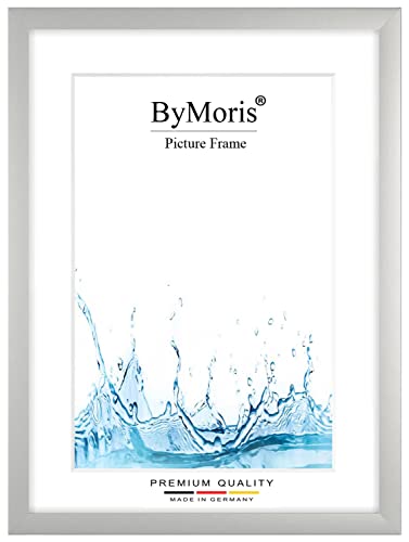 ByMoris Bilderrahmen nach Maß 40 x 65 cm in Silber Matt mit Antireflex-Acrylglas, Poster Puzzle Portrait Foto Holz Rahmen von ByMoris