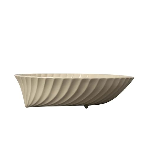 ByOn Schüssel in Muschelform Bowl Frances Beige aus Porzellan in der Größe: L, 5287901703 von ByOn