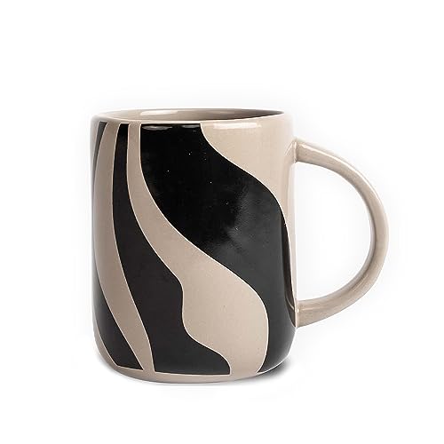 ByOn Teetasse Mug Liz Zebra aus Steingut in der Farbe Braun mit schwarzen Zebrastreifen, 0,28L, 5283907503 von ByOn