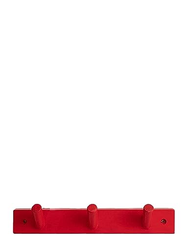 ByOn Wandgarderobe Else mit 3 Haken aus Eichenholz in der Farbe Rot, 5281400306 von ByOn