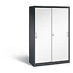 C+P Schiebetürenschrank Acurado H1950xB1200xT500mm Korpus Schwarzgrau Fronten Verkehrsweiß Anzahl Fächer: 6 von C+P