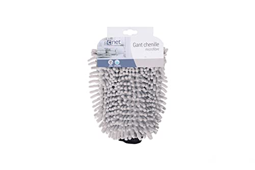 Chenille Mikrofaser-Waschhandschuh, Grau von C'net